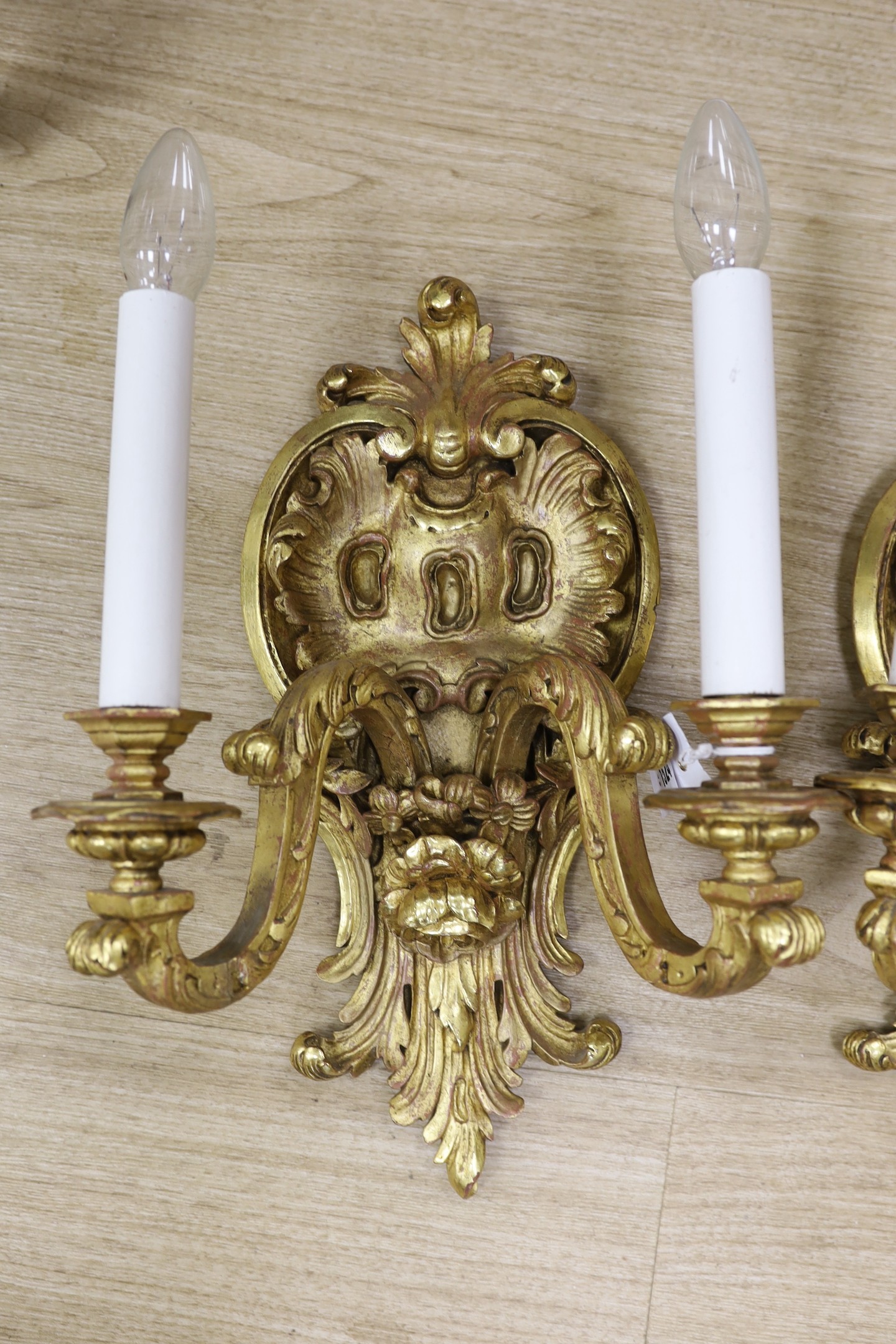 A pair of decorative wall sconces - approx 50cm long